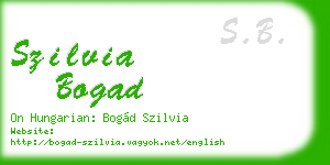 szilvia bogad business card